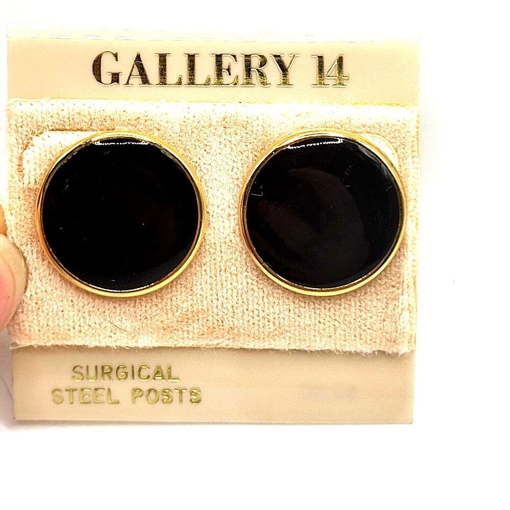 Vintage Montgomery Ward Gallery 14 Surgical Steel Posts 80s Black Enamel .75in